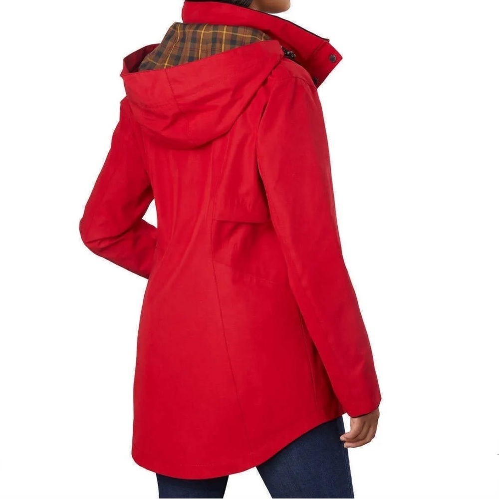 NWT Women’s Pendleton Soft-shell Hooded Rain Jacket in Crimson Red - Picture 2 of 6